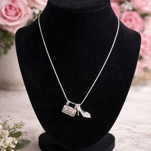 Silver Charm Necklace 18” – Shoe & Purse Charms